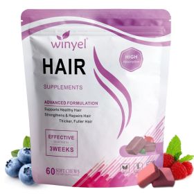 WINYEL Hair Growth Soft Chewables, Containing Hair Growth Vitamins For Men And Women, Biotin, To Help Create Thicker, Fuller, And Stronger Hair, (Option: 1)